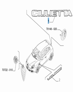 Sigle modèle Giulietta arrière pour Alfa Romeo Giulietta