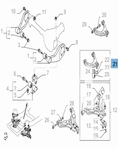 Bras oscillant gauche de suspension avant supérieure pour Fiat et Fiat Professional