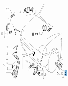 Clignotant latéral pour Fiat et Fiat Professional