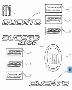 Sigle latéral modèle Ducato pour Fiat Professional Ducato