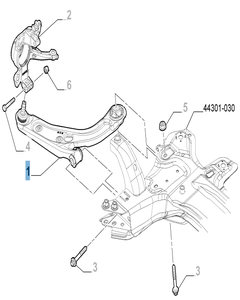 Bras oscillant gauche de suspension avant pour Fiat et Fiat Professional