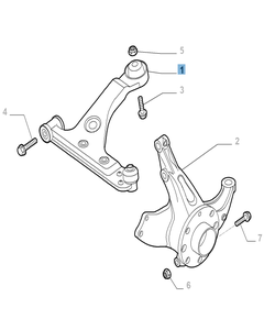 Bras oscillant droit de suspension avant pour Alfa Romeo Mito
