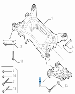 Bras oscillant droit de suspension arrière inférieure pour Alfa Romeo