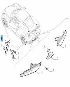 Clignotant avant latéral droit pour Alfa Romeo 4C